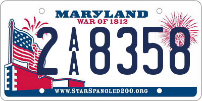 MD license plate 2AA8358