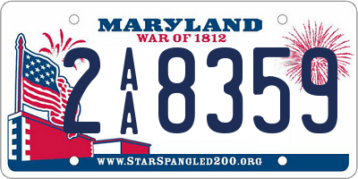 MD license plate 2AA8359