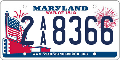 MD license plate 2AA8366