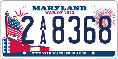 MD license plate 2AA8368