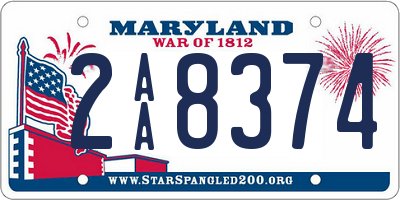 MD license plate 2AA8374