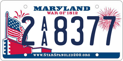 MD license plate 2AA8377