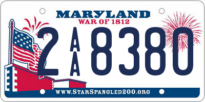 MD license plate 2AA8380