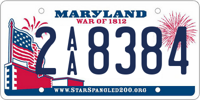 MD license plate 2AA8384