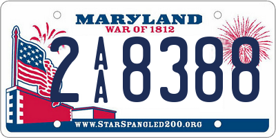 MD license plate 2AA8388