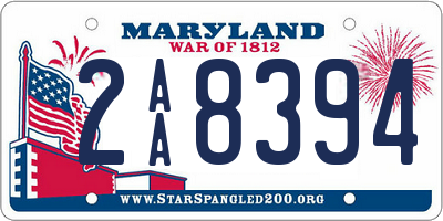 MD license plate 2AA8394
