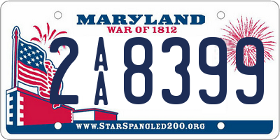 MD license plate 2AA8399