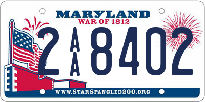 MD license plate 2AA8402