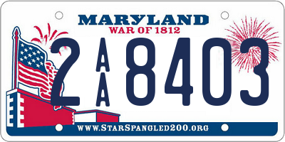 MD license plate 2AA8403