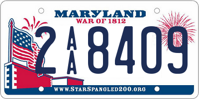 MD license plate 2AA8409