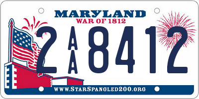 MD license plate 2AA8412