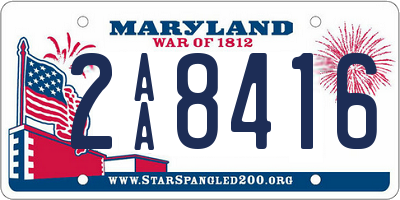 MD license plate 2AA8416