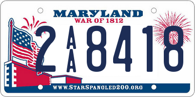 MD license plate 2AA8418