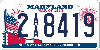 MD license plate 2AA8419