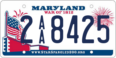 MD license plate 2AA8425