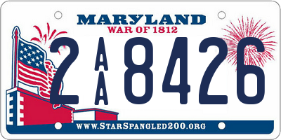 MD license plate 2AA8426