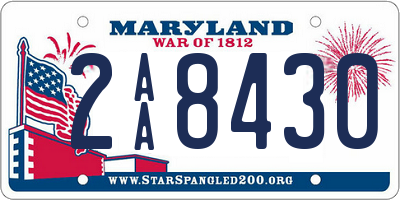 MD license plate 2AA8430