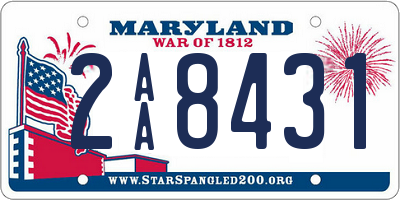 MD license plate 2AA8431