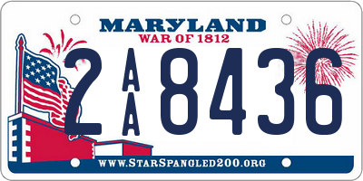 MD license plate 2AA8436