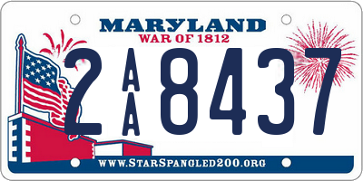 MD license plate 2AA8437