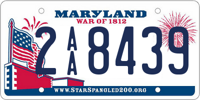 MD license plate 2AA8439