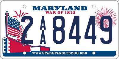 MD license plate 2AA8449