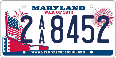 MD license plate 2AA8452