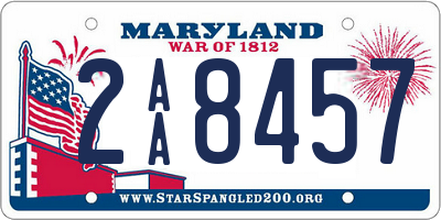 MD license plate 2AA8457