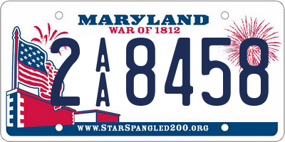 MD license plate 2AA8458