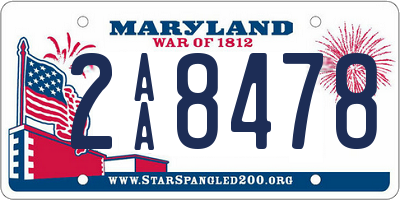 MD license plate 2AA8478