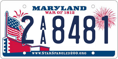 MD license plate 2AA8481