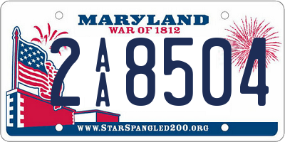 MD license plate 2AA8504