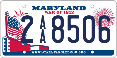 MD license plate 2AA8506