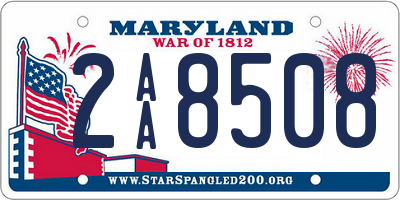 MD license plate 2AA8508