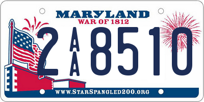 MD license plate 2AA8510