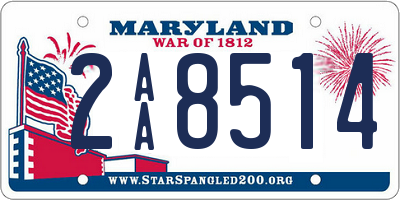 MD license plate 2AA8514