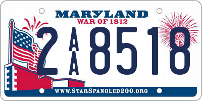 MD license plate 2AA8518