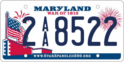 MD license plate 2AA8522