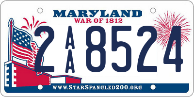 MD license plate 2AA8524