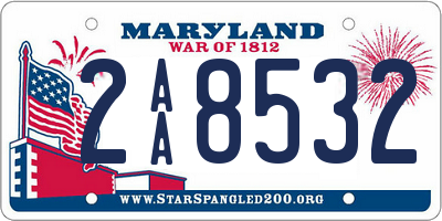 MD license plate 2AA8532