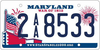 MD license plate 2AA8533