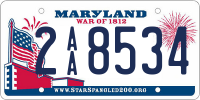 MD license plate 2AA8534