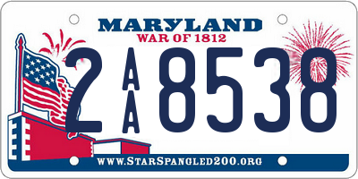 MD license plate 2AA8538