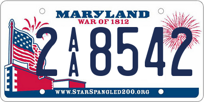 MD license plate 2AA8542