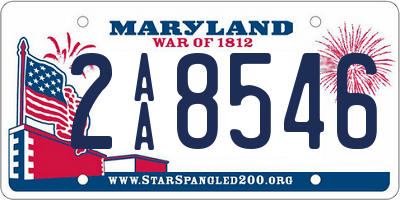 MD license plate 2AA8546