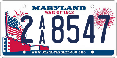 MD license plate 2AA8547