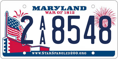 MD license plate 2AA8548