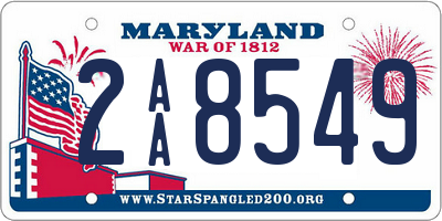 MD license plate 2AA8549