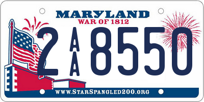 MD license plate 2AA8550