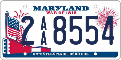 MD license plate 2AA8554